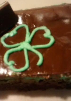 A picture of TL's St. Patrick's Day Grasshopper Brownies.