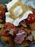 Ensalada con un toque de pancitos fritos