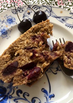 A picture of Cherry coconut loaf 🍒.