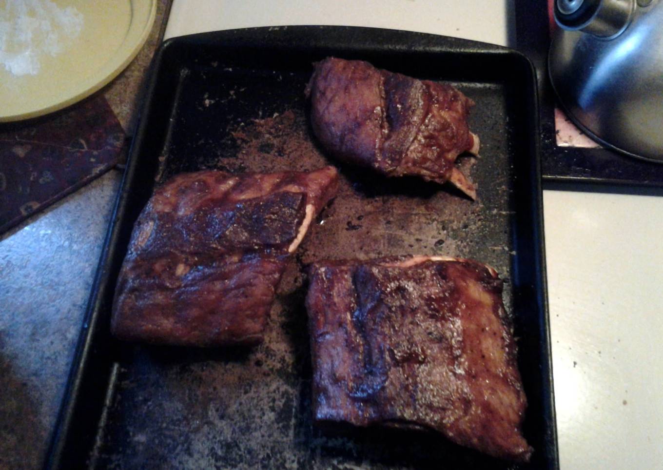 BBQ pork ribs on the back