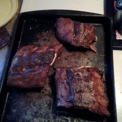 A picture of BBQ baby back pork ribs.