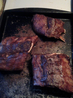 A picture of BBQ baby back pork ribs.