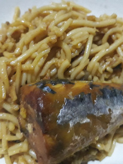 A picture of Titus fish spagetti.