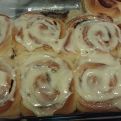 A picture of Cinnamon Rolls with Cream Cheese Frosting!!.