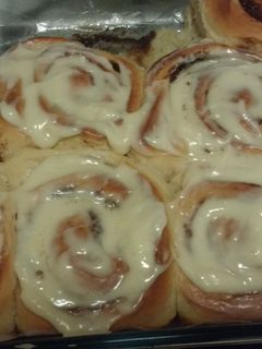 A picture of Cinnamon Rolls with Cream Cheese Frosting!!.