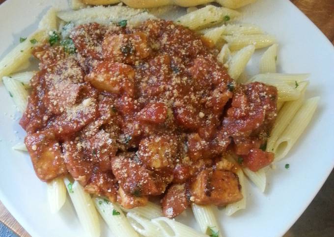Simple Way to Make Favorite Chicken&amp;smoke sausage pasta sauce