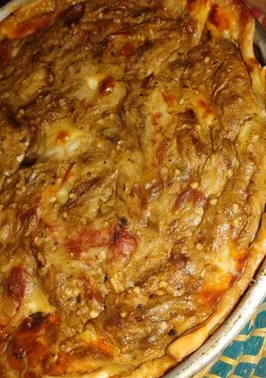 Una foto de Tarta de berenjenas asadas