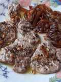 Escalopines de solomillo al ajillo con verduras a la soja
