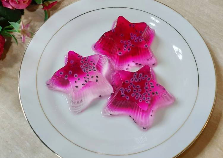 Resep Puding Kaca Buah Naga yang Lezat Sekali