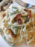 Gorgonzola Fettuccine With Spinach And Bacon