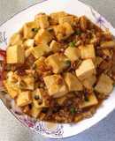 Tofu with Minced Meat and Shiitake Mushrooms