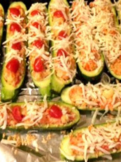 A picture of Zucchini Boats.