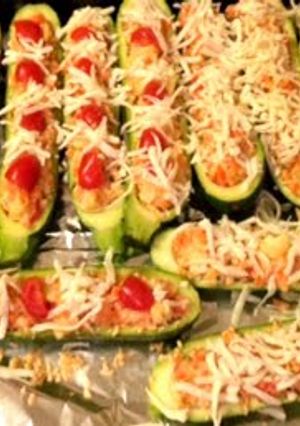 A picture of Zucchini Boats.