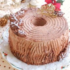 A picture of Chocolate Chiffon Cake Bûche de Noël.