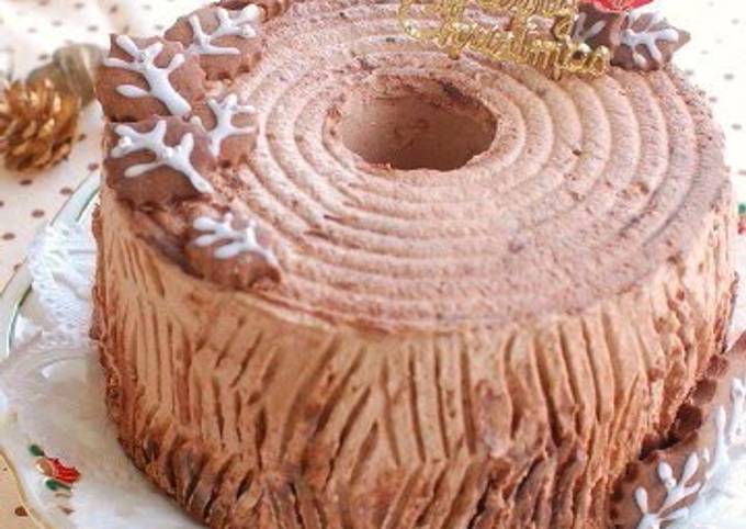 Chocolate Chiffon Cake Bûche de Noël