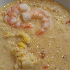 A picture of Smoky Corn and Shrimp Chowder.