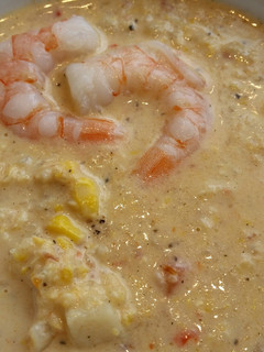 A picture of Smoky Corn and Shrimp Chowder.