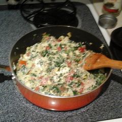 A picture of Hot spinach and artichoke dip.