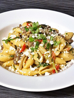 A picture of Steak and Cactus Pasta.