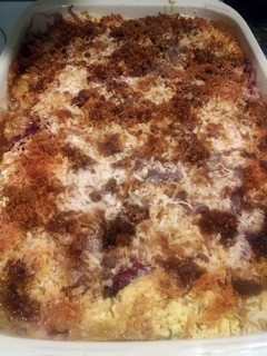 A picture of Peach Dump Cake.