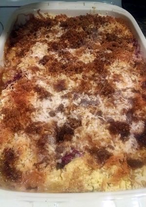 A picture of Peach Dump Cake.