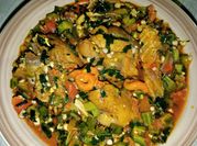 A picture of vegetable okro soup