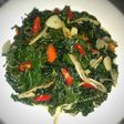 Tumis daun pepaya Jepang & singkong teri