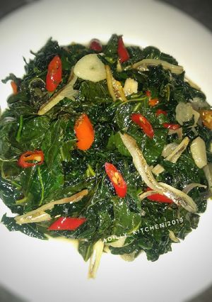 Foto resep Tumis daun pepaya Jepang & singkong teri