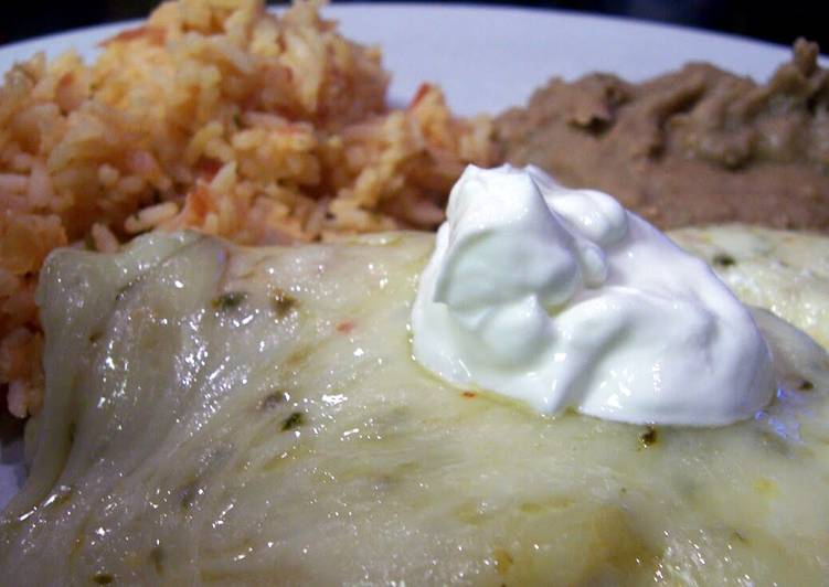 Recipe of Award-winning Green Chile Pepper Jack Chicken Enchiladas