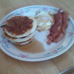A picture of Bacon pancake delight.