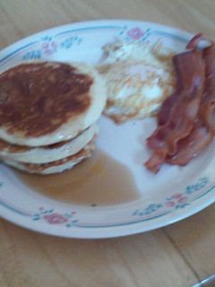 A picture of Bacon pancake delight.