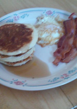 A picture of Bacon pancake delight.