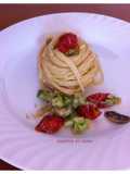Espaguetis con brócoli, tomates secos y anchoas / Spaghetti con broccoli, pomodori secchi e acciughe