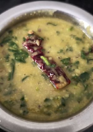 A picture of Muddi palya/ methi dal/ parappu.