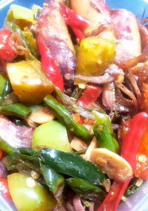 Foto resep Cumi Asin Cabe Hijau