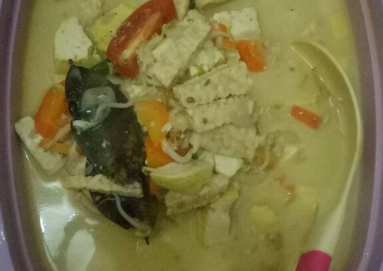 Cara Gampang Membuat Sayur tahu tempe santan yang Bisa Manjain Lidah