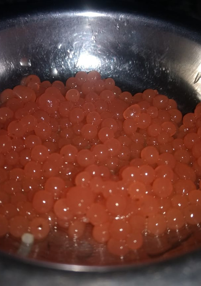 Una foto de Falso caviar de tomate
