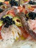 Heirloom Tomato and Smoked Cod Carpaccio