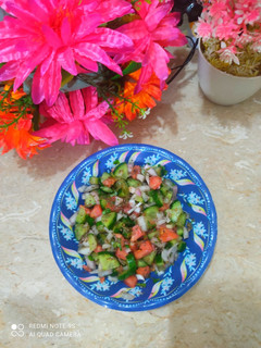 A picture of Shirazi salad 🥗🥗🇮🇷🇮🇷.