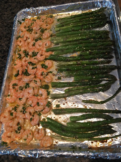 A picture of Roasted Lemon Butter Garlic Shrimp and Asparagus.