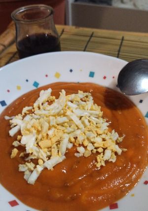 Foto principal de Crema de boniato asado con cacahuete y queso
