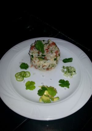 A picture of Cauliflower ceviche.