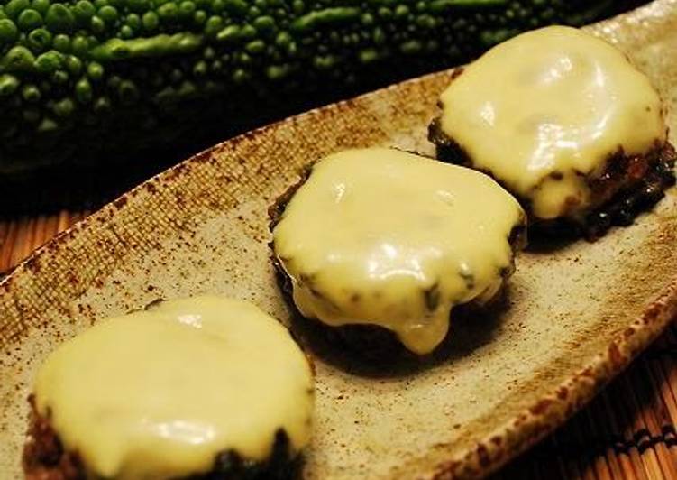 Bitter Melon Hamburgers Topped with Melted Cheese