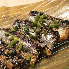 A picture of Pacific Saury Roasted with Sesame Seeds.