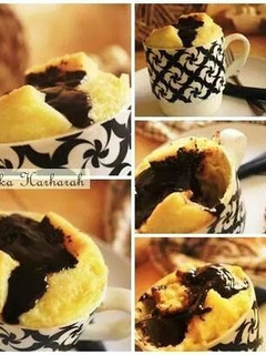 A picture of Chocolate mug bread pudding ♡.