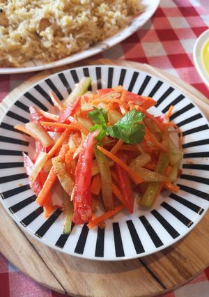 A picture of Crunchy, tangy masala salad.
