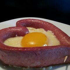 A picture of AMIEs Fried EGG & Hotdog (Valentine Breakfast).