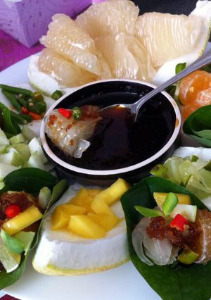 A picture of Kanya's Aroma Pomelo And Fruits Appetizer..Miang Kham...