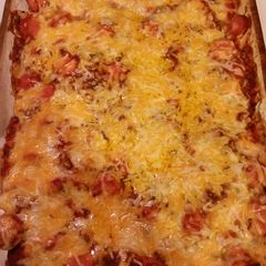 A picture of Chili Cheese Dog Casserole.
