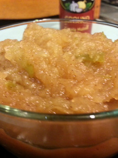 A picture of skye's homemade cinnamon applesauce.